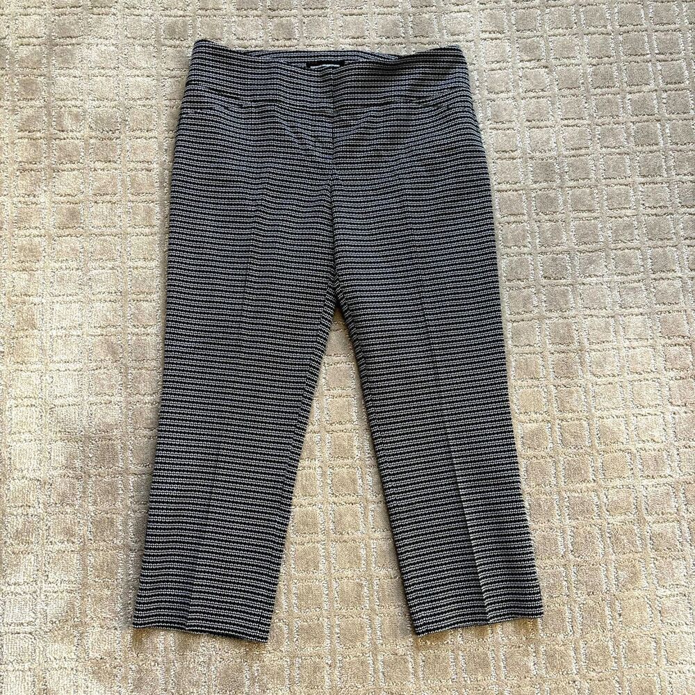 Express Design Studio VTG Capri Dress Pants Women's 6 Black White Low Rise Y2K